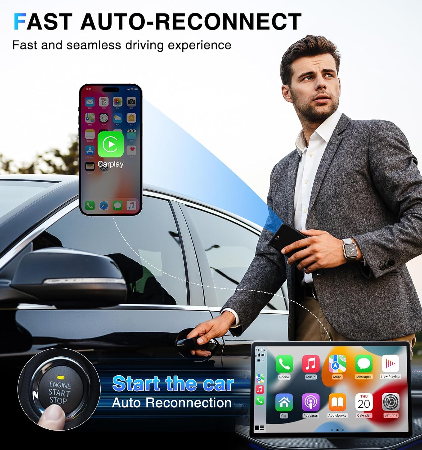 Wireless CarPlay Adaptor - Iphone & Android