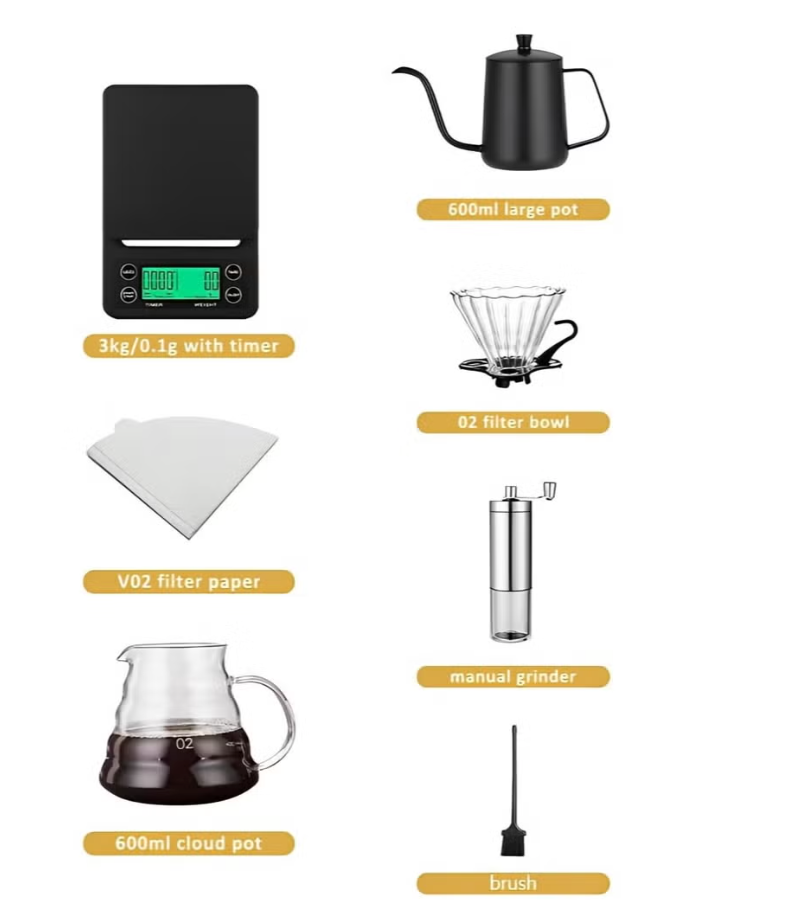 DENX DX4205 Coffee Maker Travel Kit 15-In-1 Complete Set