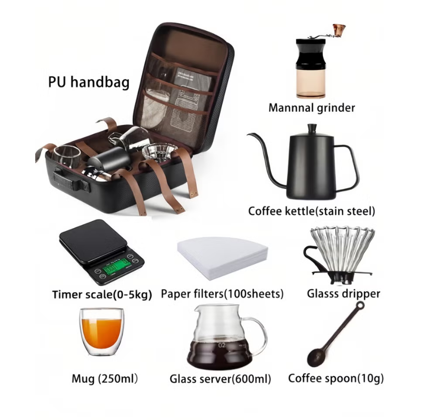 DENX DX4205 Coffee Maker Travel Kit 15-In-1 Complete Set