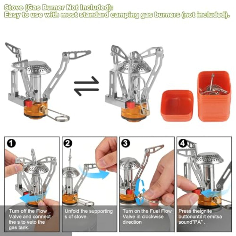 Portable Metal Tea Set - Travel Kit - Camping & Home Use